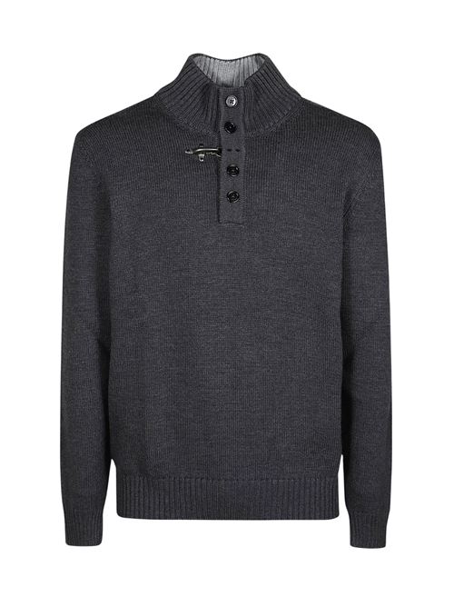 Maglione a collo alto in lana grigio scuro FAY | NMMC1492120 FJD01TB